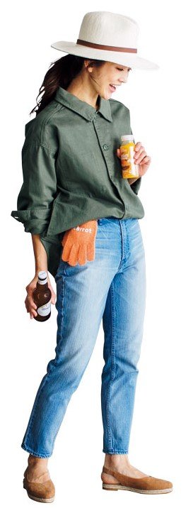 帽子をかぶった女性