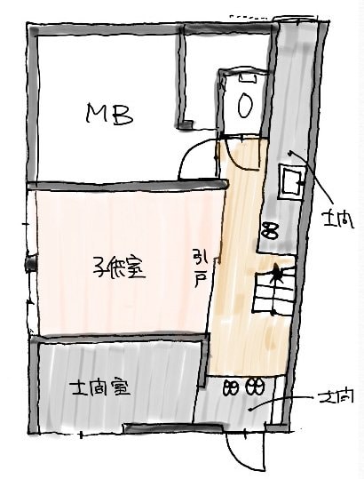廊下と一体になる子ども部屋