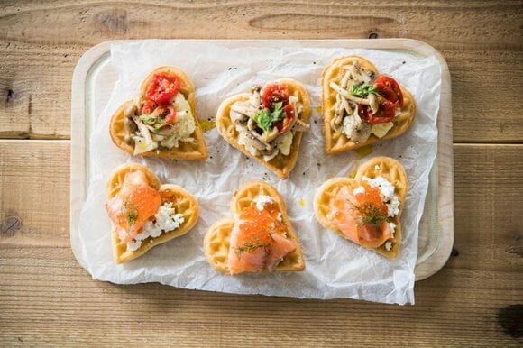 ハート形のワッフル