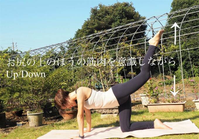 お尻の上のほうの筋肉を意識しながらアップダウン