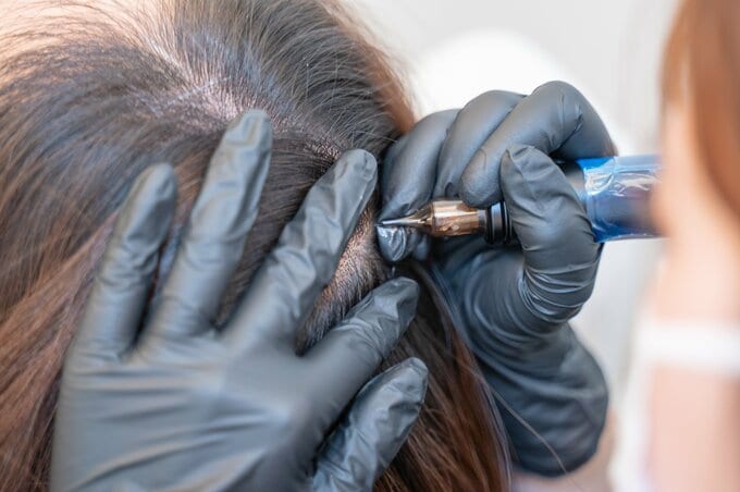 頭皮アートメイクの施術中イメージ