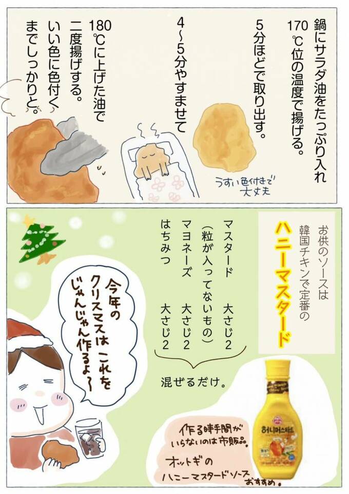 韓国風フライドチキンつくり方続きとハニーマスタードのつくり方