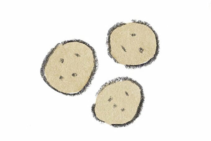 ジャガイモ3つのイラスト