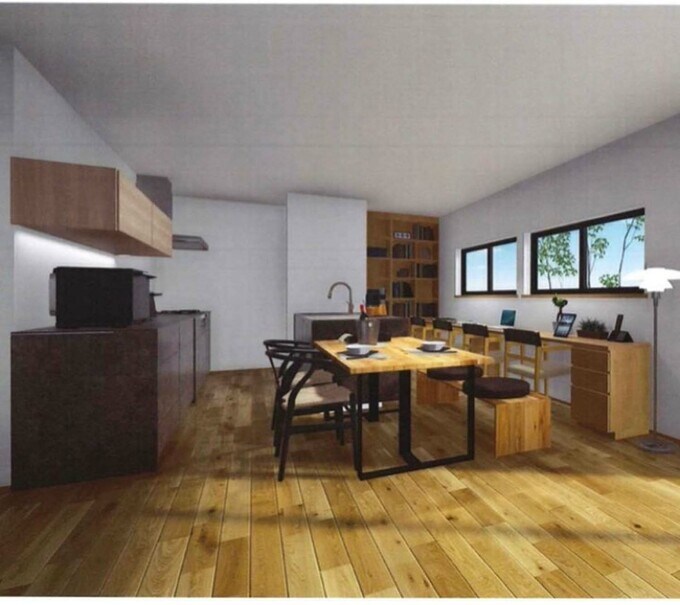 すべてフローリングのパース画