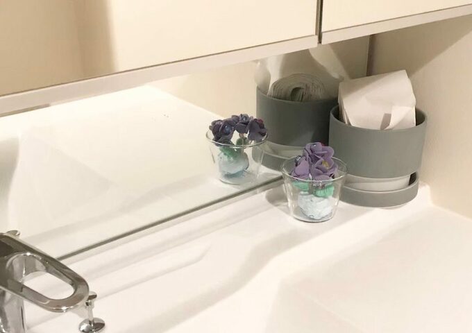 洗面所にティッシュの入れ物