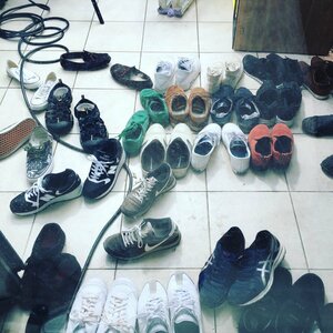 自宅にて、CM撮影