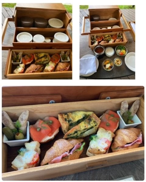 バッグからパン3種にキッシュ・温かいミネストローネ