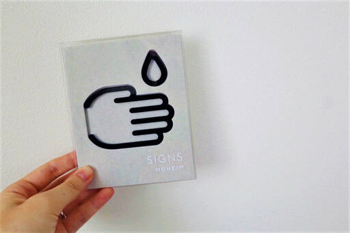 手洗い場に使えるドアサイン「WASH HAND」