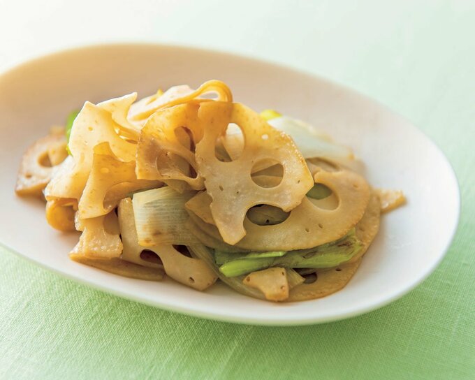 レンコンと長ネギの炒め物