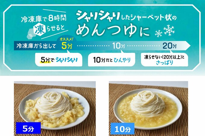 シャリシャリしたシャーベット状のめんつゆに