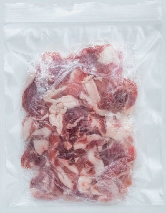 1回分を取り分けた肉の様子