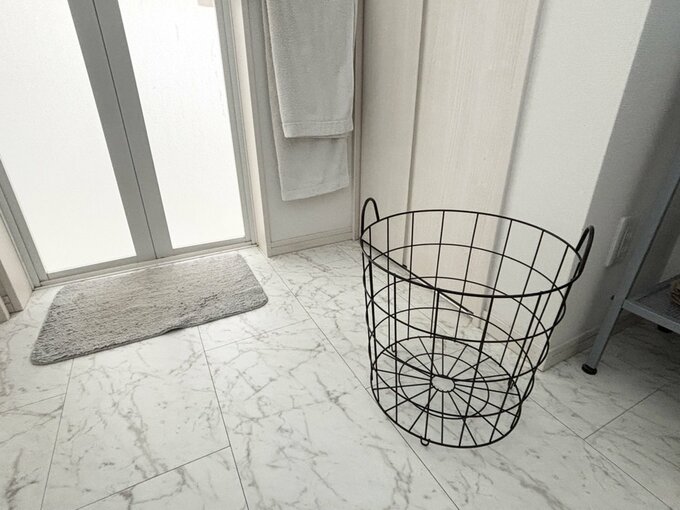 脱衣所にある洗濯カゴ