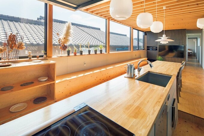 料理をしながら空を眺められる