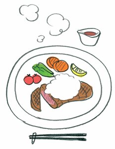 ステーキには大根おろしを添える