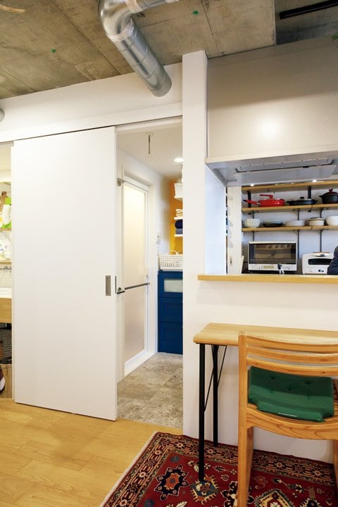 回遊性を持たせた洗面脱衣所