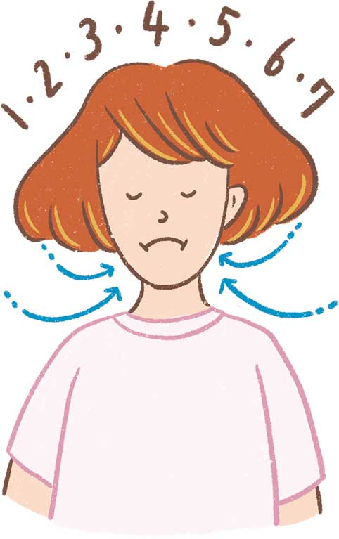 イラスト女性7数える