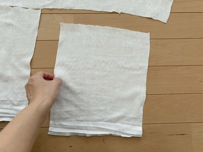 古布は同じ大きさに切る