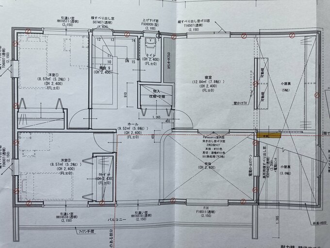 筆者の家の2階平面図