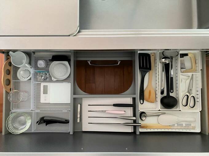 引き出しに調理器具