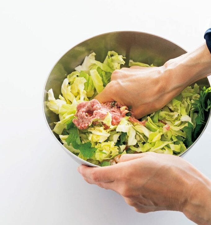 ボウルにキャベツ