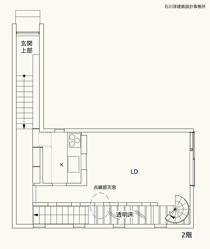 LDKは自然光の取りやすい2階に