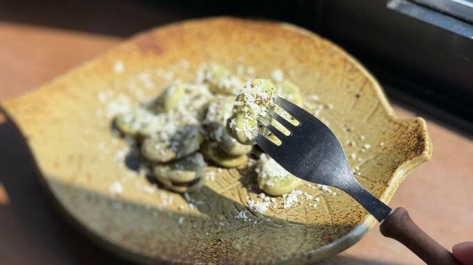 そら豆の丸ごとグリル焼き