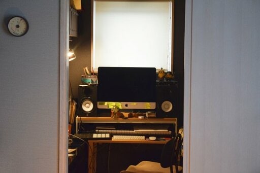 引き戸で仕切れる書斎