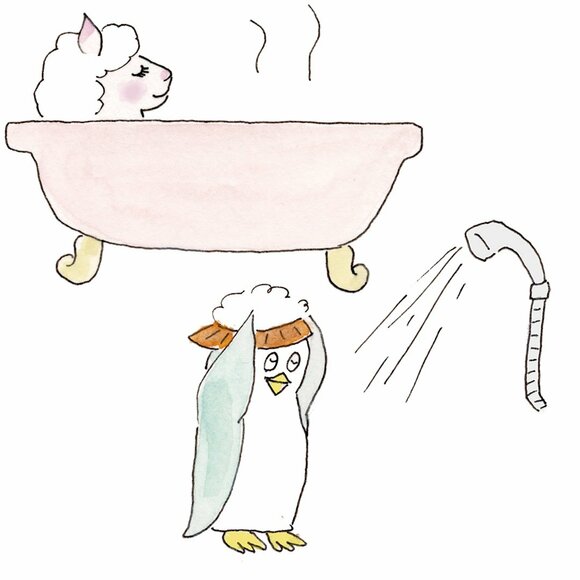 イラスト浴槽とシャワー