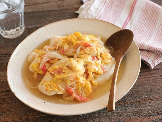 豆腐のとろりカニカマあんかけ