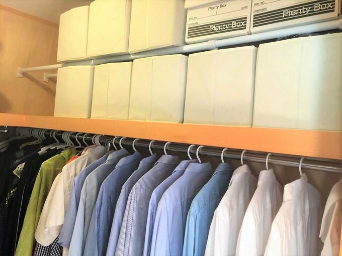 上段と下段にボックスをしまうことができる