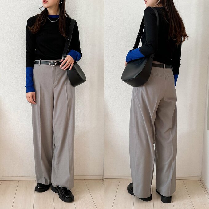 配色ニット合わせ