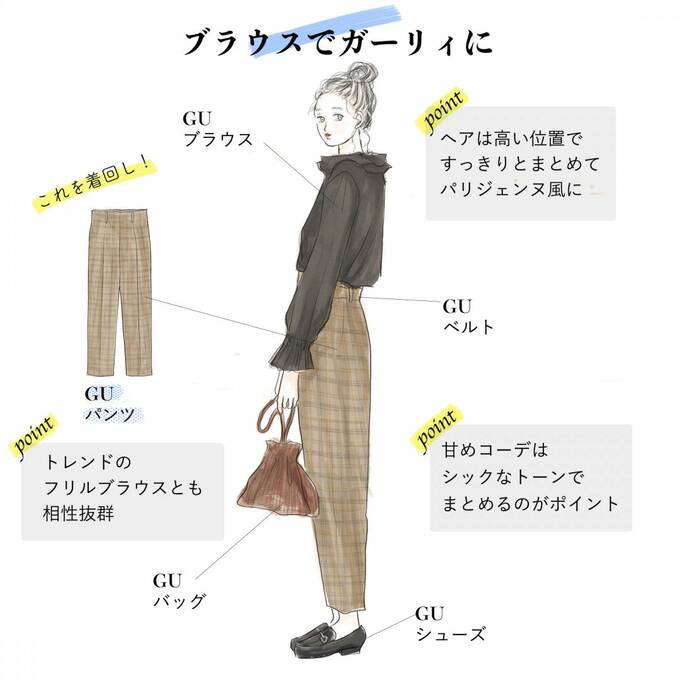 ブラウスでガーリーに