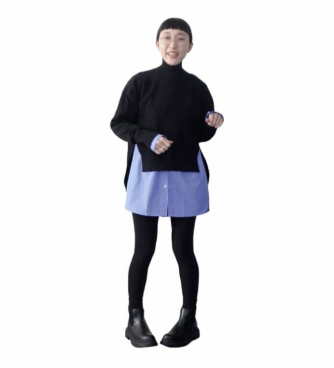 オーバーサイズシャツコーデ