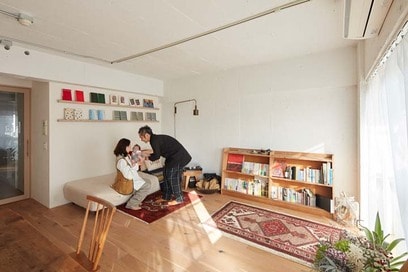 【マンションリノベ事例】3mの壁付けキッチンとオープンなサニタリーが暮らしを楽しくしてくれる