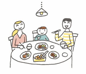 家族そろって食事