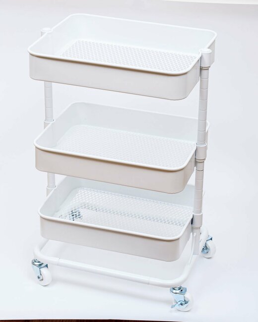 高さ調節ができるスチールワゴン トロリコンパクト