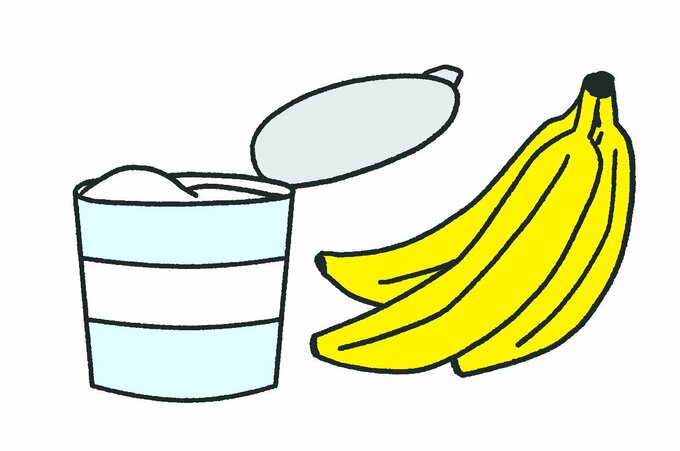 ヨーグルトとバナナ