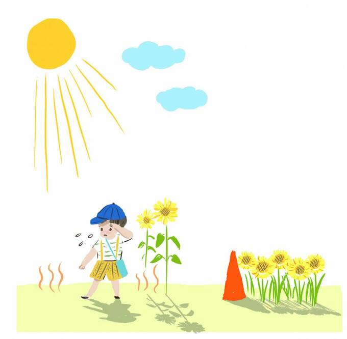 イラスト太陽と男の子