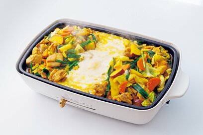 ホットプレートで楽ちん！野菜たっぷりカレーチーズダッカルビ