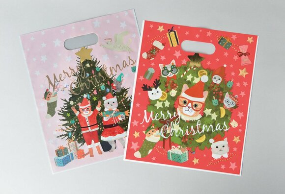 クリスマス柄ビニールバッグ