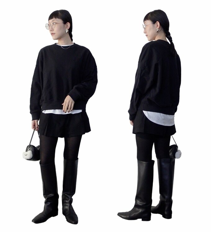 白ロンTレイヤードコーデ