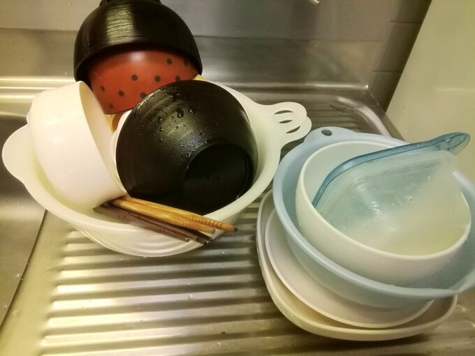 ボウルとザルを水きりカゴとして使う