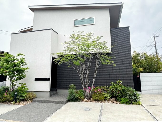 玄関ドアの前にある大きな壁