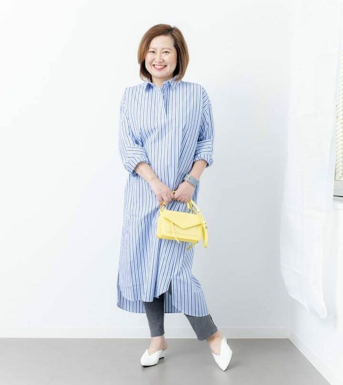 チュニックはひざ下まで隠れる長さが今のトレンド