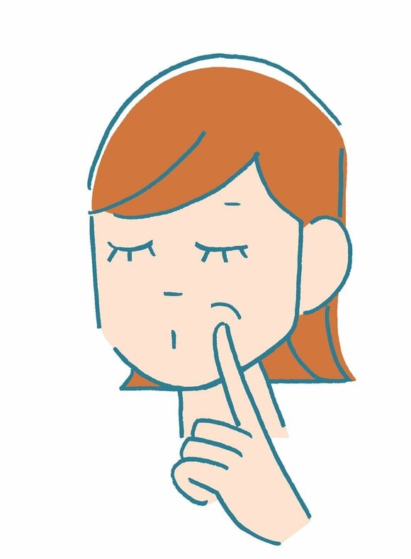 イラスト人差し指をほっぺ