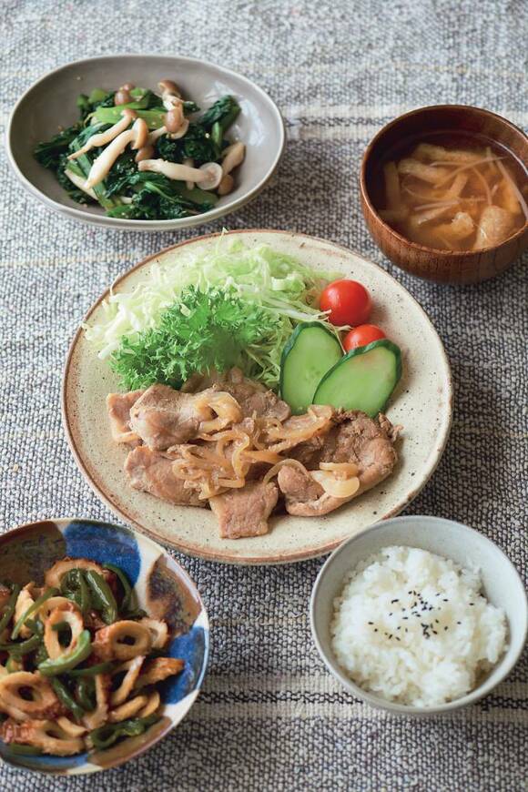 ショウガ焼き献立