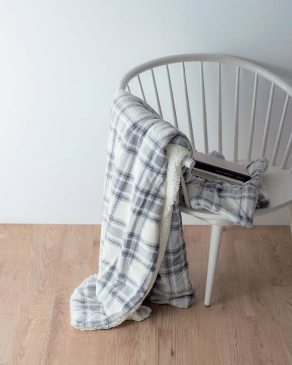 イスにライフコンフォート大判ひざかけグレーチェック