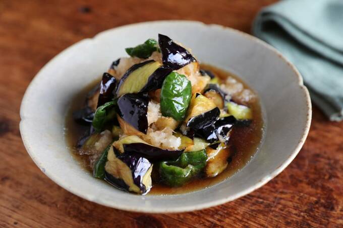 ナスとピーマンの揚げびたし