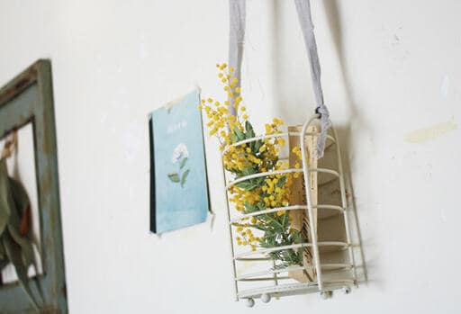 完成したフラワーバスケットのレイアウト例