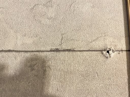 アンカーは固定することができなかったので抜いてできた壁の穴